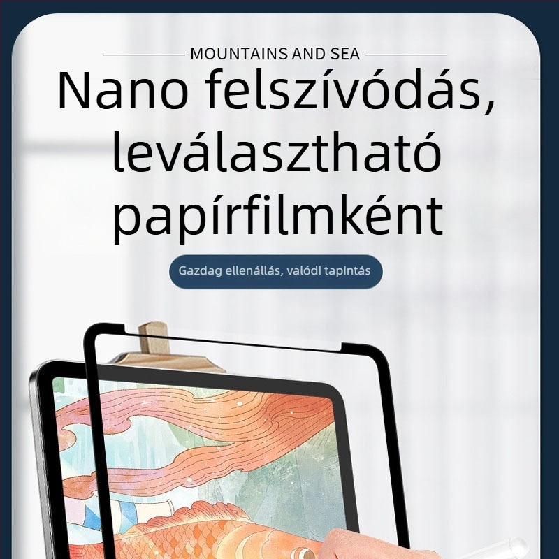 Elülső membrános képernyővédő, folyékony nano anyag, matt felület, HD, ujjlenyomat-mentes, Apple iPad-hez