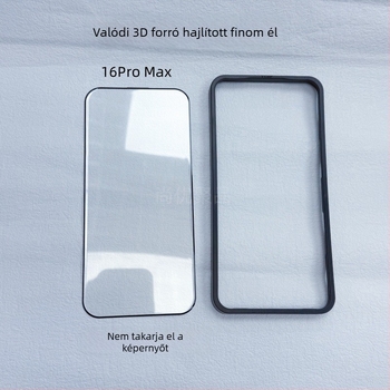Teljes ragasztású edzett üveg képernyővédő iPhone 17 Pro Max és iPhone 16 Pro számára — mikro görbület, teljes képernyős védelem