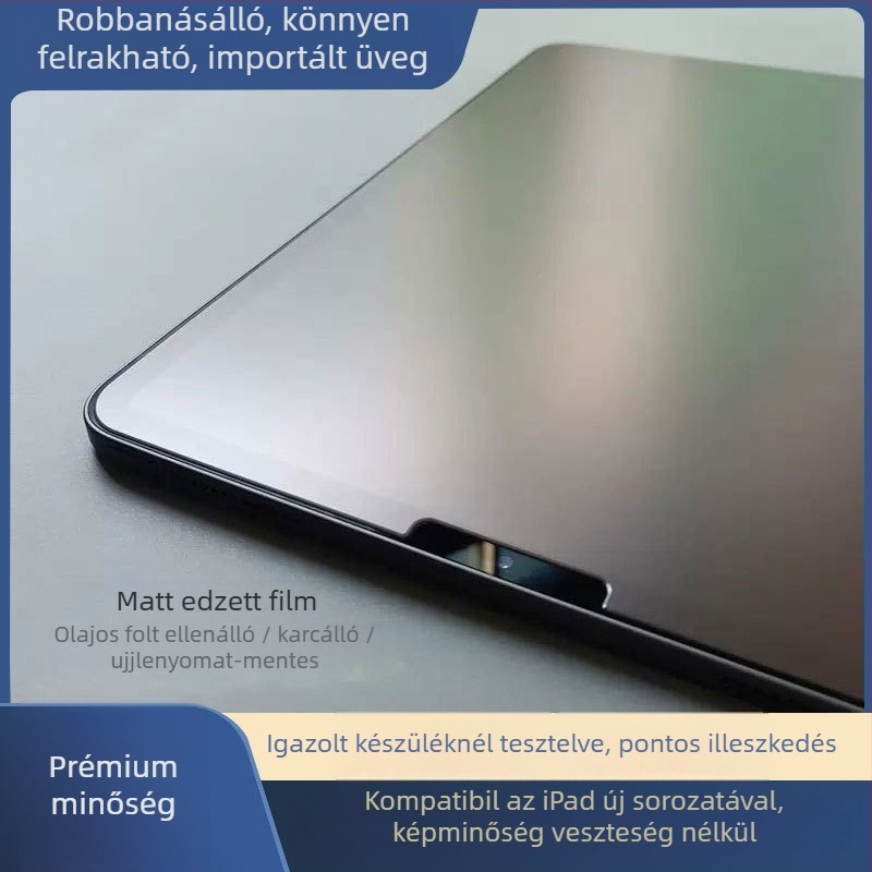 Edzett üveg előlapi képernyővédő az iPad Air 2025-höz, matt felület, HD élesség, anti-ujjlenyomat