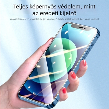 iPhone 12/12 Pro edzett üveg kijelzővédő — teljes képernyőfedés, előoldali fólia, HD átláthatóság, esésálló