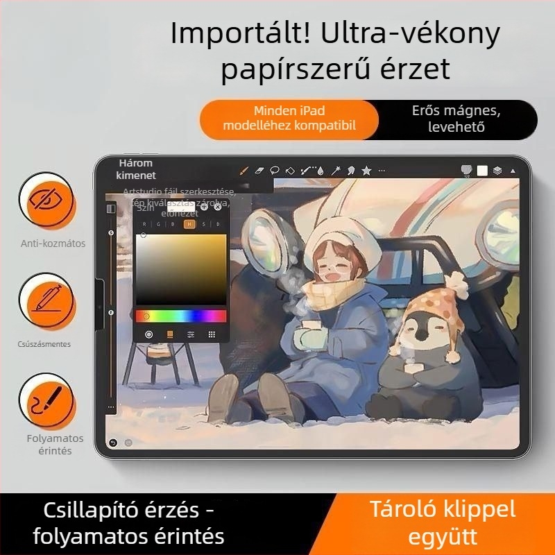 Kivehető Pro védőfilm iPad Air 6/5 és iPad 10/9-hez, matt PET hátsó film