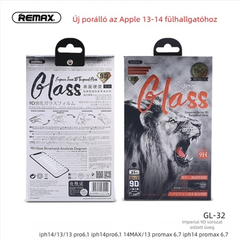 REMAX Emperor 9D edzett üveg képernyővédő magánélet védelmével iPhone 14/15/16 sorozathoz, ultra görbült él, 0.33 mm