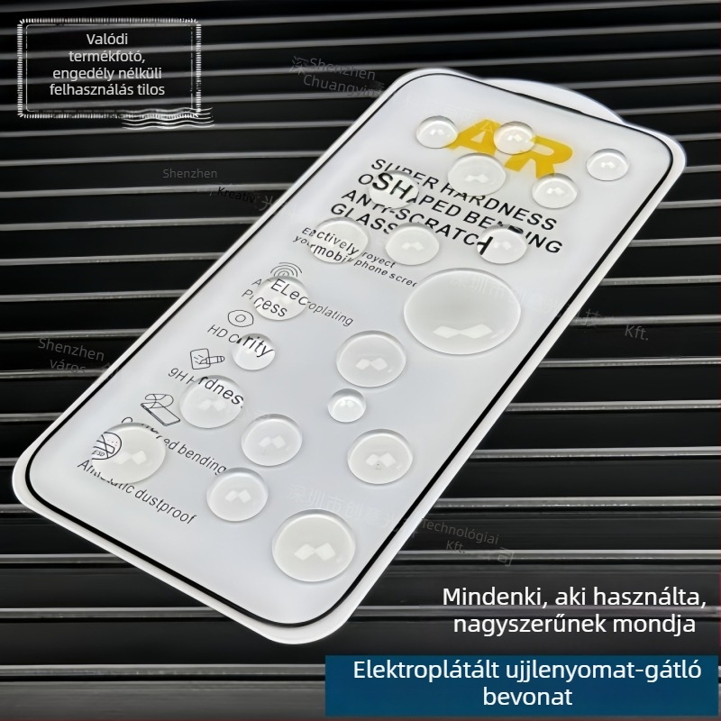 AR bevonattal ellátott edzett üveg képernyővédő iPhone 13 Pro-tól az iPhone 16 Pro Max-ig – HD, ujjlenyomat-mentes, teljes képernyő