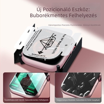 Apple Watch S10/S9/S8-hoz edzett üveg kijelzővédő – teljes képernyős védelem