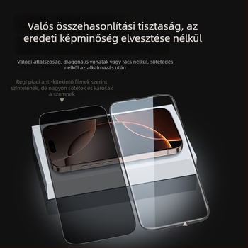 iPhone 17-hez edzett üveg kijelzővédő, privát funkcióval, teljes keretfedés, ütésálló, ujjlenyomat-mentes