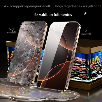 iPhone 17-hez edzett üveg kijelzővédő, privát funkcióval, teljes keretfedés, ütésálló, ujjlenyomat-mentes