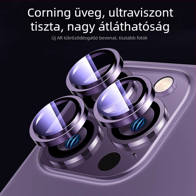 Corning üveg kameraobjektív védőfólia iPhone 15 és iPhone 16 Pro Max modellekhez