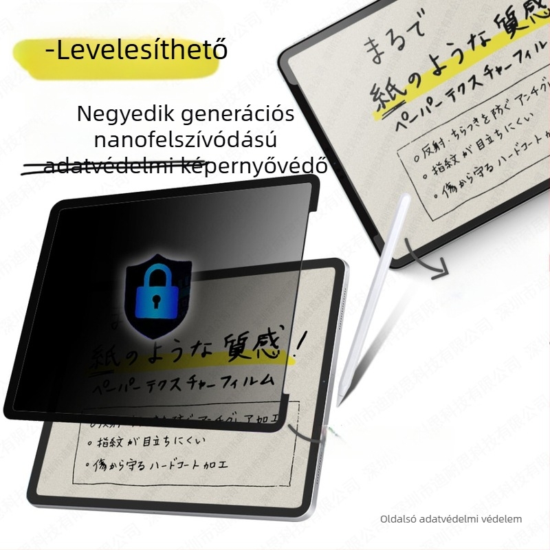 Papír-szerű képernyővédő nano adszorpció Gen 4, matt, anti-ujjlenyomat, anti-peeping, anti-kék fény (PET-film; kompatibilis iPad Pro 11, iPad Air 10.9 és Huawei)