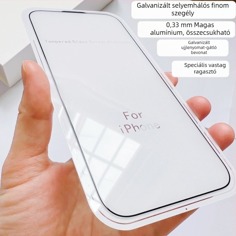 Edzett üvegből készült képernyővédő iPhone 16 Pro Max és iPhone 17 Pro Max számára – teljes kijelző, HD, vékony fekete keret
