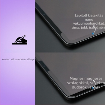 Tablettákhoz PET előtérfilm – matt, porálló, ujjlenyomat-mentes; kompatibil Apple iPad, Huawei MatePad