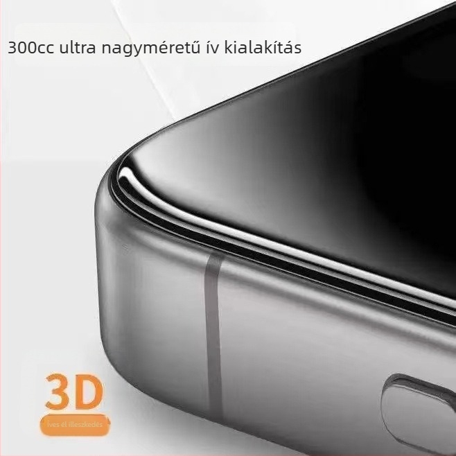 0,5 mm anti-reflektív edzett üveg kijelzővédő iPhone 14 Pro Maxhoz – teljes képernyő, mikro ívelt él