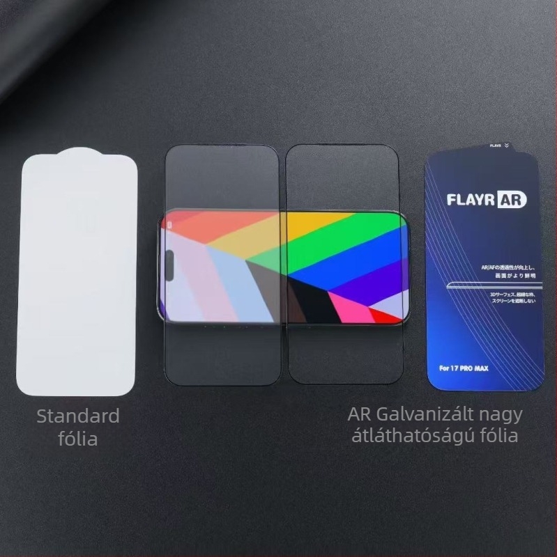 0,5 mm anti-reflektív edzett üveg kijelzővédő iPhone 14 Pro Maxhoz – teljes képernyő, mikro ívelt él