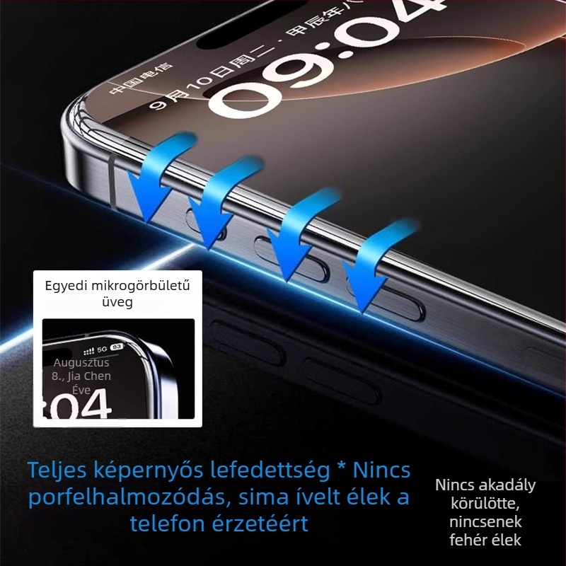 Iron Shirt 3D hajlított edzett üveg kijelzővédő iPhone 17 Pro Max