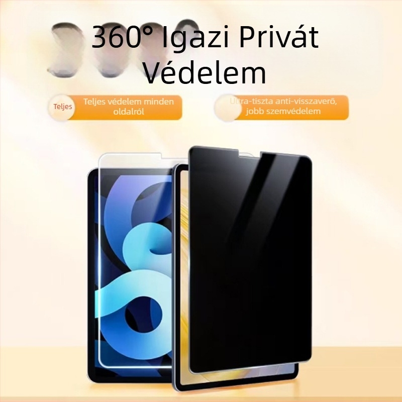 Privacy képernyővédő iPad Pro 11 hüvelykhez – edzett üveg, elülső fólia, 360° adatvédelmi, HD, karcolásálló