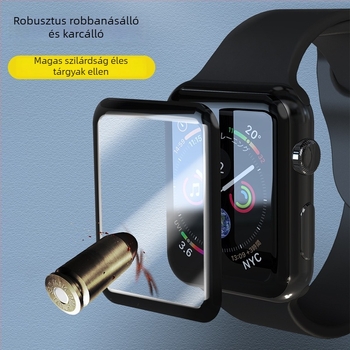 PMMA teljes képernyős védőfólia Apple Watch Series 7-hez – meleg hajlított PMMA