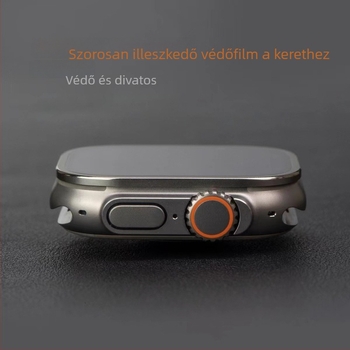 Apple Watch Ultra védőkeret titánium ötvözetből edzett üveggel Top Sticker