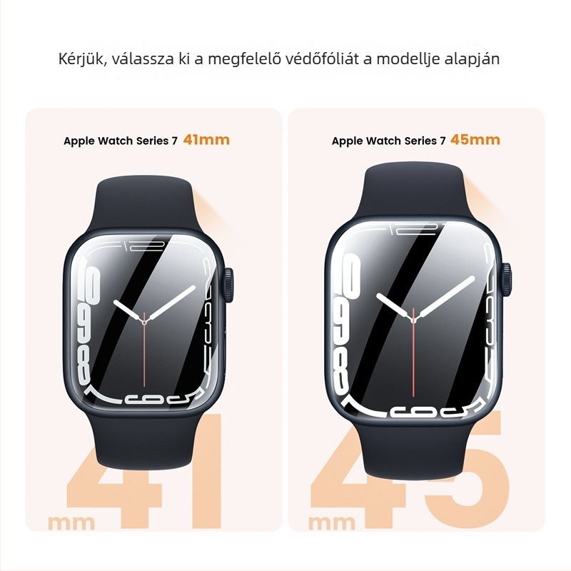 Apple Watch kijelzővédő fólia Series 6 és Series 7 kompatibilis, PET anyag