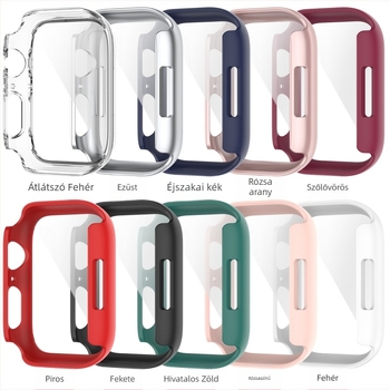 Apple Watch Series 7 védőtok PC-héjjal és edzett filmmel, 0.006 kg, Különálló csomagolás