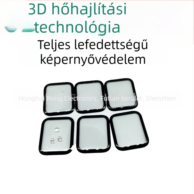 Edzett üveg kijelzővédő Apple Watch Series 6-hoz, 3D ívelt előlapra illeszkedő fólia, HD, karcálló, tükröződésmentes, ujjlenyomat-mentes