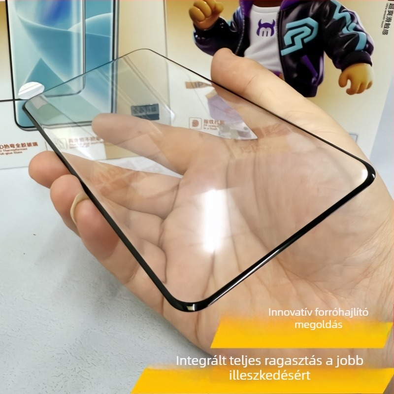 Membrane edzett üveg képernyővédő Huawei okostelefonokra — előlap, teljes ragasztás, 3D hőhajlítás, HD élesség