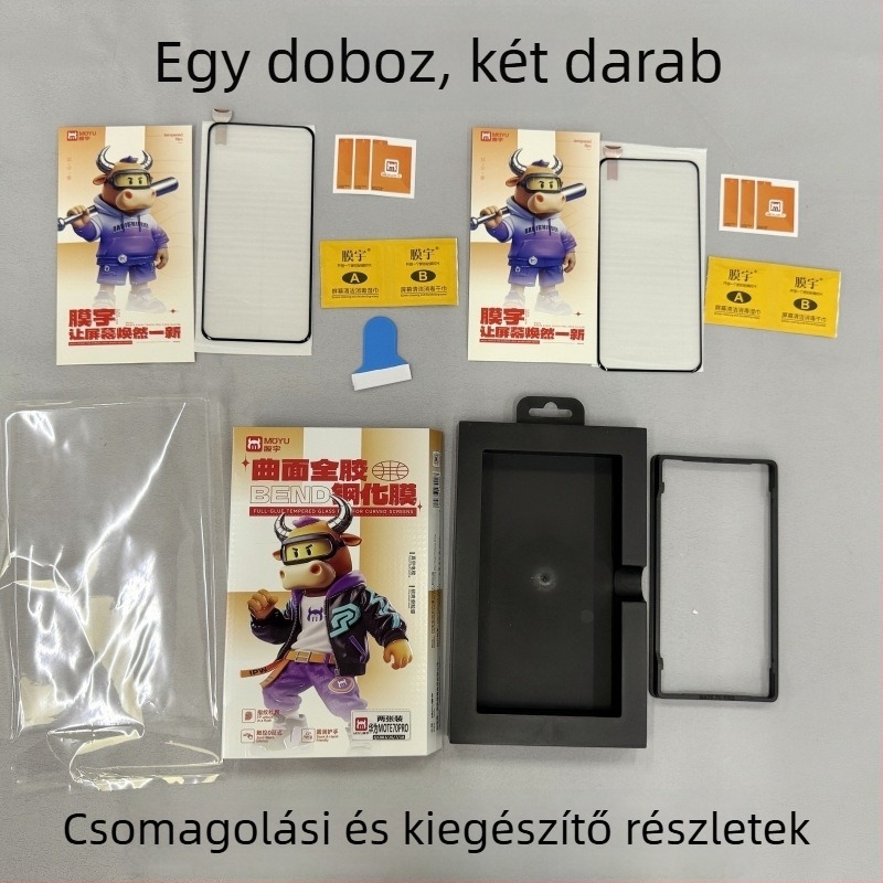 Membrane edzett üveg képernyővédő Huawei okostelefonokra — előlap, teljes ragasztás, 3D hőhajlítás, HD élesség