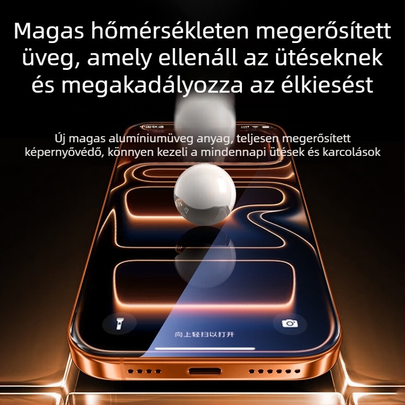 iPhone 17 Pro Max előlapvédő edzett üvegből – anti-reflexiós bevonat, teljes képernyő, anti-ujjlenyomat, anti-kékfény