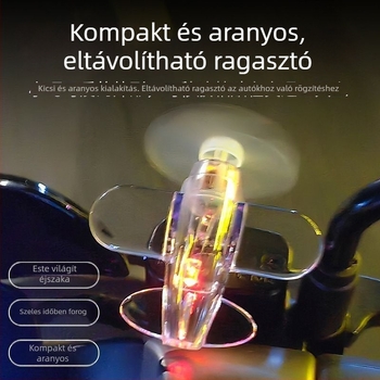 Szélenergiával működő LED repülő autó dekoráció, műanyagból