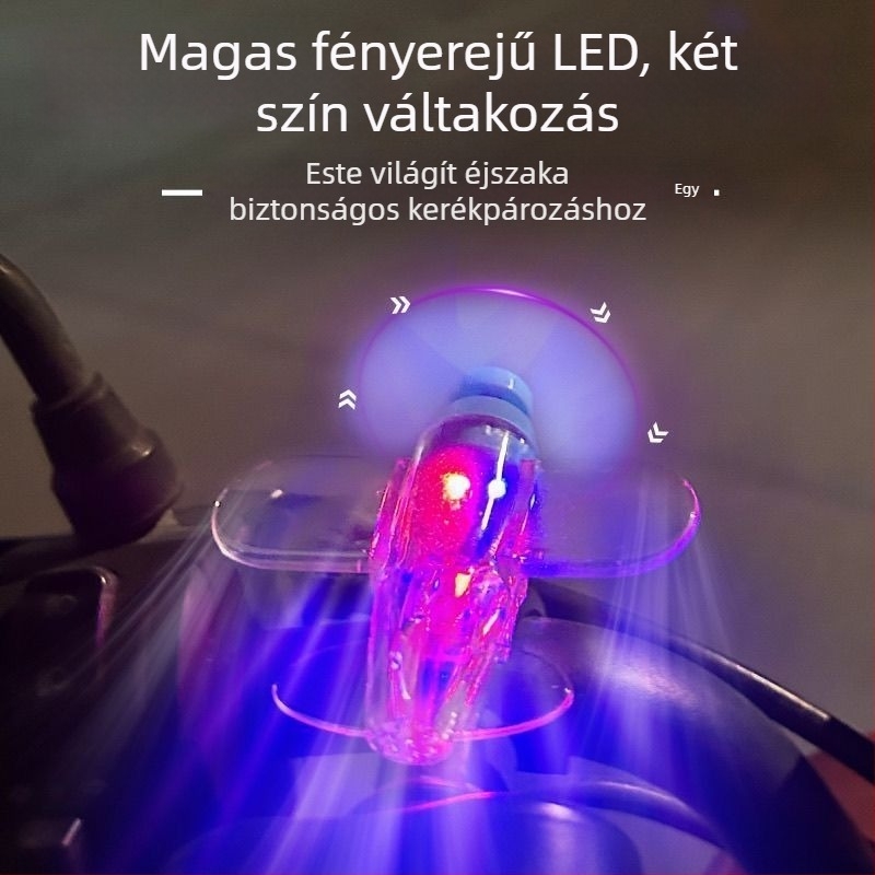 Szélenergiával működő LED repülő autó dekoráció, műanyagból