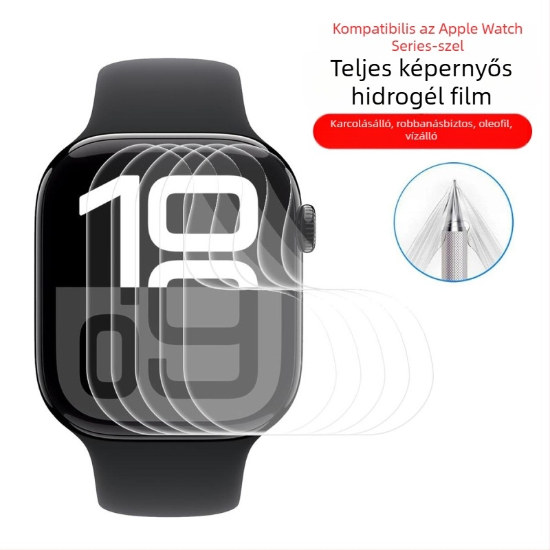 Apple Watch Series 3/2/1 teljes képernyős hidrogél védőfólia — 5 darabos csomag — hivatalos magánmárka