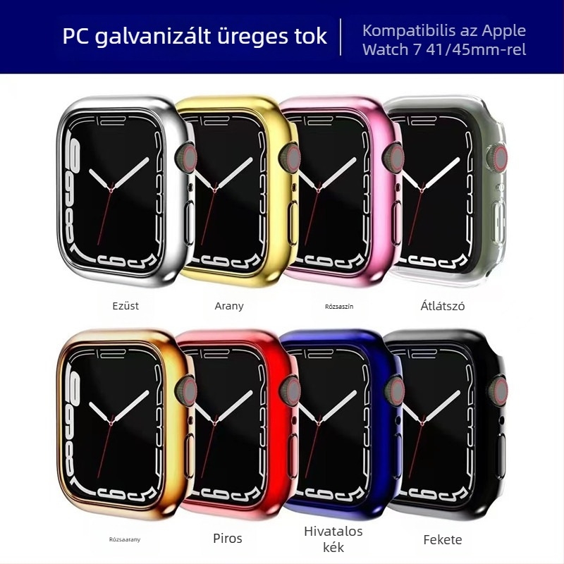 Apple Watch Series 11 – elektroplatinált félfedeles PC védőtok keret, 46 mm, karcálló és esésálló (S10)