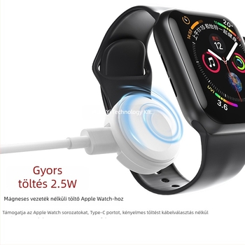 6 az 1-ben kihúzható gyors töltőkábel Apple Watch vezeték nélküli töltéssel, USB-C és Lightning interfész, teleszkópos kivitel