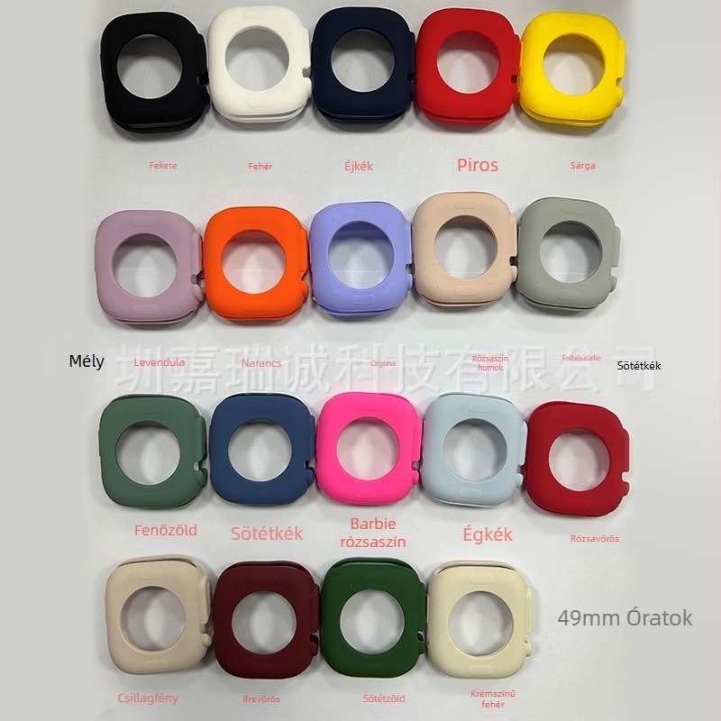 Szilikon védőtok Apple Watchhoz, 49 mm, 1–11. generáció, részleges lefedettség
