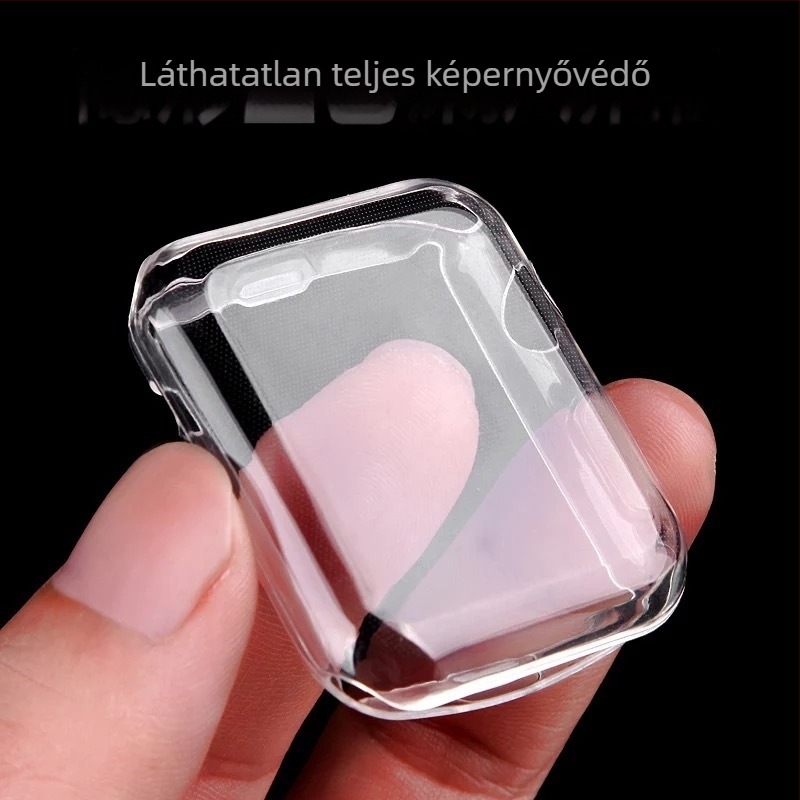 Apple Watch szilikon tok – teljes képernyővédelmet nyújtó, ultrakönnyű, átlátszó védőtok a Series 8/9-hez (S10 generáció)