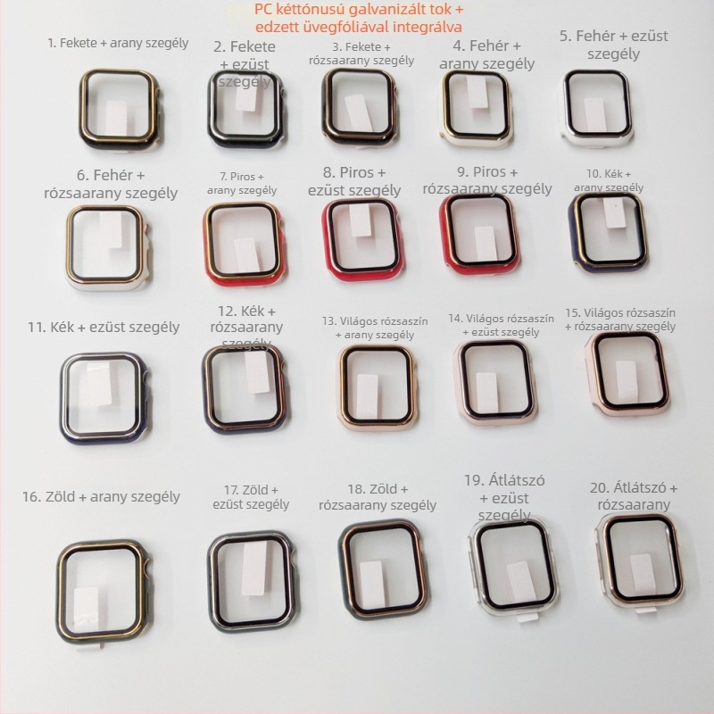 Új modell Apple Watch Series 2–11-kompatibilis: gravírozott edzett üveg védőfedél, két tónusú PC tok