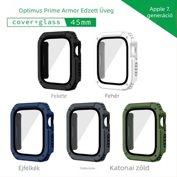 Apple Watch védőtok TPU+PC és edzett fóliával, All-in-One páncél, kompatibilis 5678