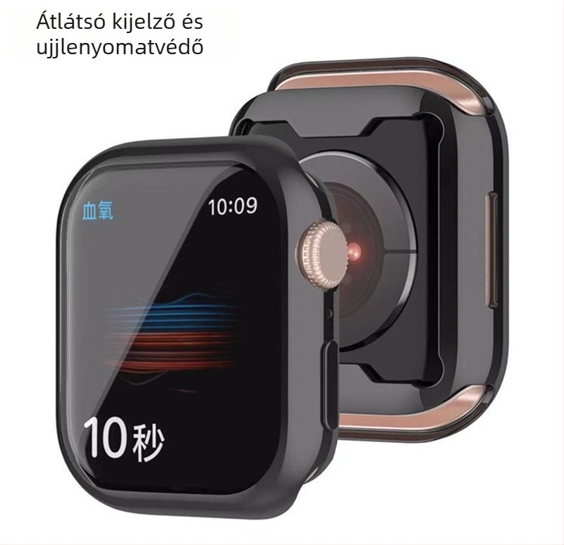 Apple Watch Series 7 védőtok, TPU, elektroplatált felület, karcolás elleni védelem