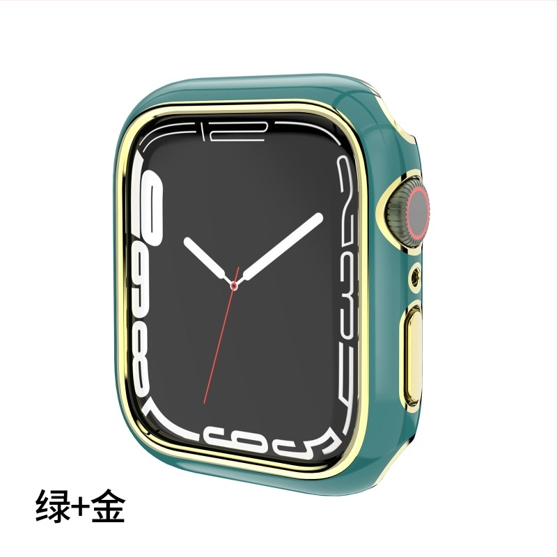 Apple Watch 41/45mm, Series 6–8, két színű PC anyagból készült gravírozott, üreges kivágású tokkeret elektroplatírozott felülettel