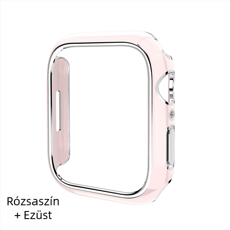 Apple Watch 41/45mm, Series 6–8, két színű PC anyagból készült gravírozott, üreges kivágású tokkeret elektroplatírozott felülettel