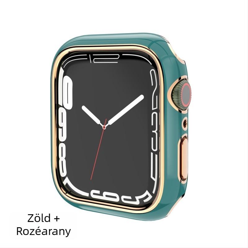 Apple Watch 41/45mm, Series 6–8, két színű PC anyagból készült gravírozott, üreges kivágású tokkeret elektroplatírozott felülettel