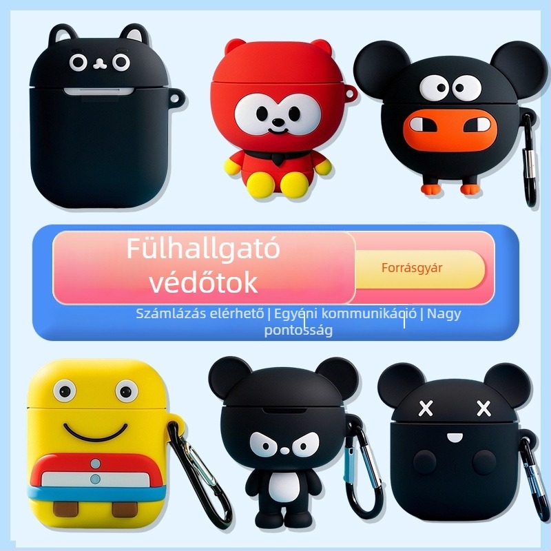 AirPods Bluetooth fülhallgató tok — PVC anyag, 3D Cartoon IP dizájn, Apple-kompatibilis, testreszabható
