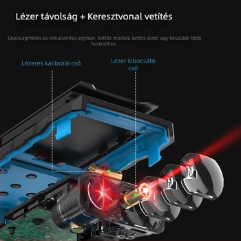 Újratölthető lézeres távolságmérő, infravörös mérés, 50 m-ig