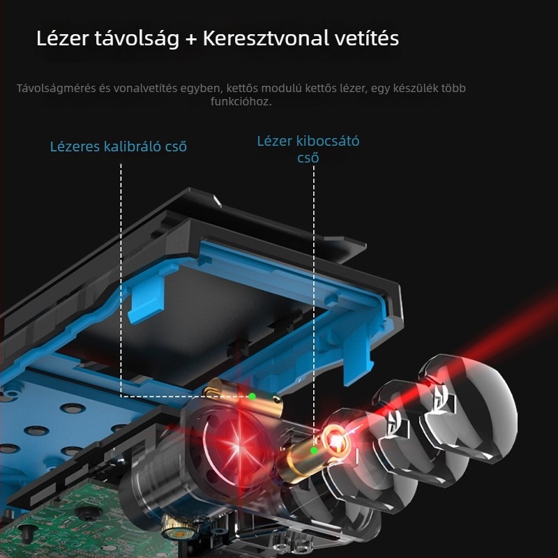 Újratölthető lézeres távolságmérő, infravörös mérés, 50 m-ig
