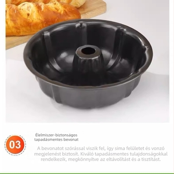 QN Szénacél kerek tortaforma sütéshez, tapadásmentes, arany színű, 20/24/26 cm