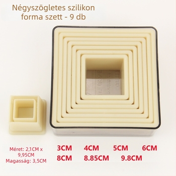 Nylon tortaformák, 9 darabos készlet, világos minőségű nylon, szabályos poligon alakú formák, PP kemény dobozos csomagolás