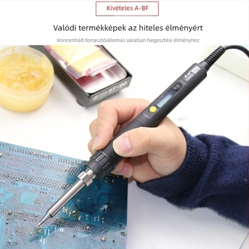 A-bf 60W Digitális kijelzős hőmérsékletszabályozós forrasztóállomás, 1 tipp, 220V