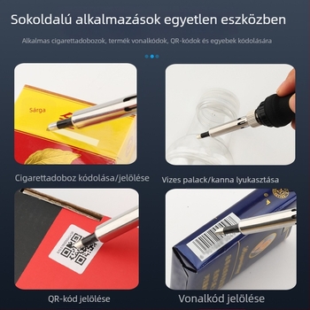 Szakmai hőnyomó toll, állítható hőmérséklettel dohánytermékek címkézésére; kompakt kézi hőeszköz, elektromos forrasztó- és hegesztőeszköz.