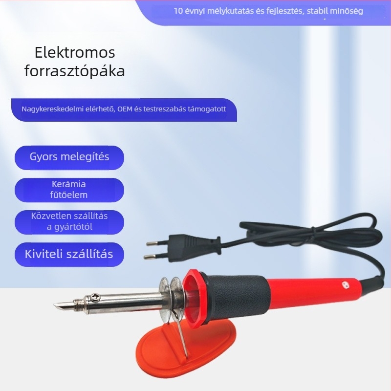 Elektronikus forrasztóvas, európai stílusú, 30–40 W, állítható hőmérséklet, réz csúcs