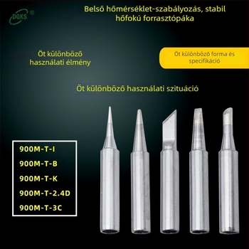 900M-sorozat forrasztóhegyek — tiszta réz, belső fűtés, kompatibilis a 936-os állomással, 5 vagy 12 darabos készlet