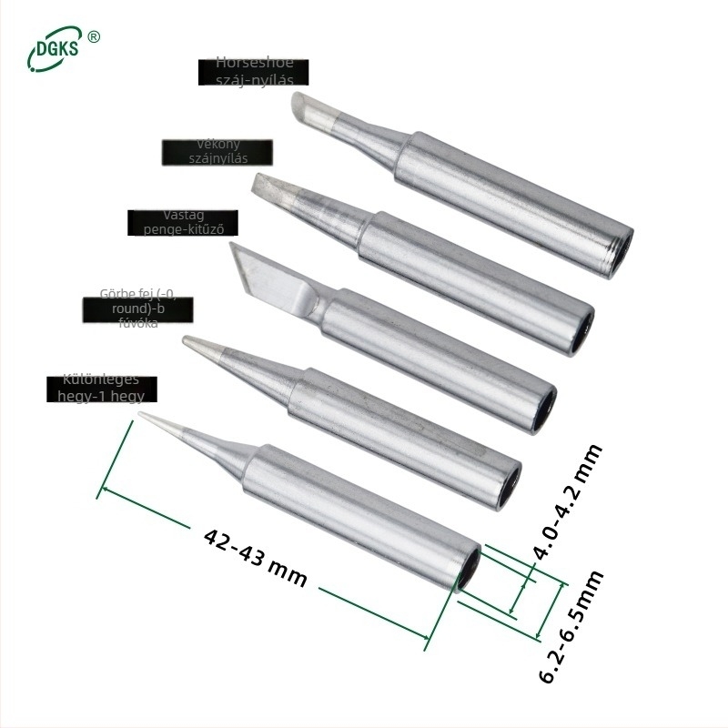 900M-sorozat forrasztóhegyek — tiszta réz, belső fűtés, kompatibilis a 936-os állomással, 5 vagy 12 darabos készlet