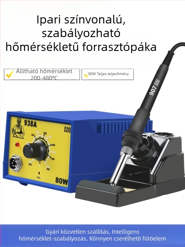 936 Forrasztóállomás készlet, 60W hőmérséklet-szabályozás, ólommentes, antistatikus, mobiltelefon javításhoz